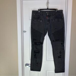 Square Zero Built to Last Men's Jeans Distressed Slim Denim Ripped  Size 40